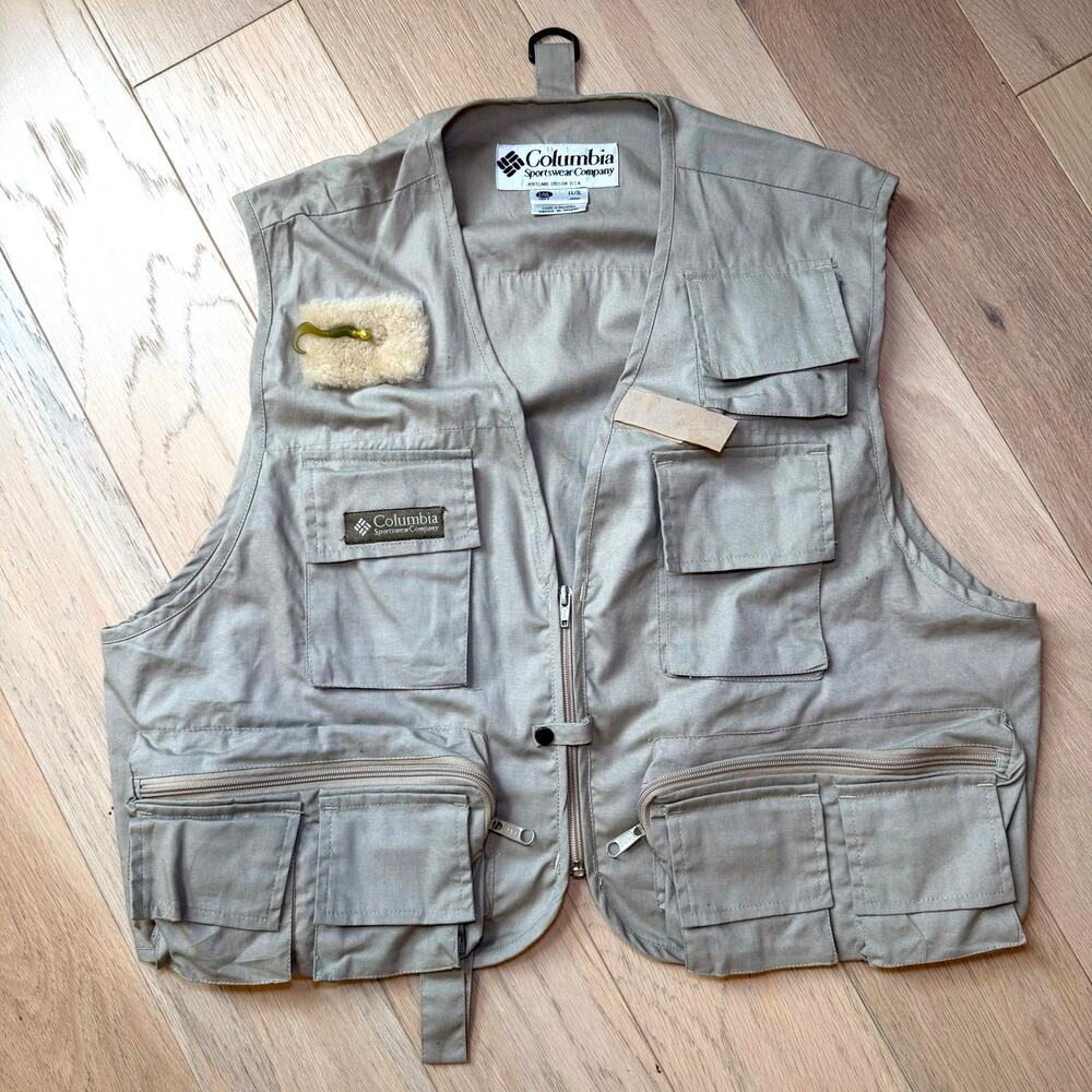 Vintage Columbia Sportswear Fishing Vest 1990s Multi‑Pocket L/XL